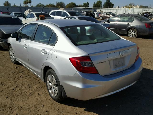 2HGFB2F59CH589943 - 2012 HONDA CIVIC LX SILVER photo 3