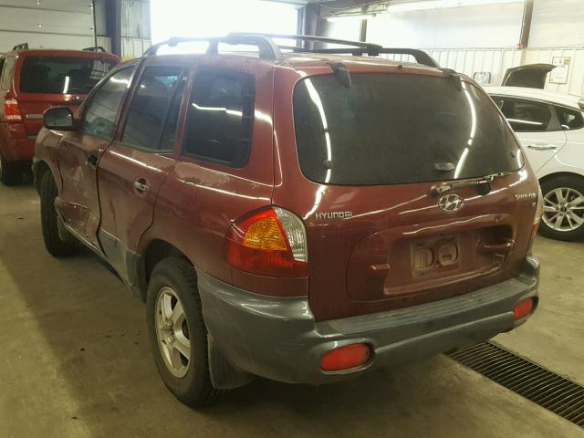 KM8SC13D42U252409 - 2002 HYUNDAI SANTA FE G RED photo 3