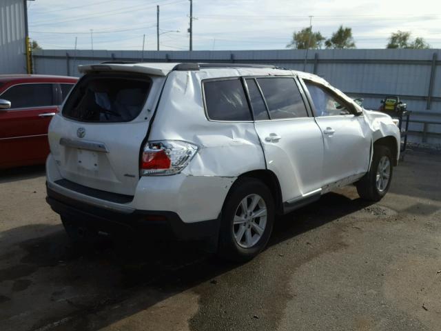 5TDBK3EH9DS195098 - 2013 TOYOTA HIGHLANDER WHITE photo 4