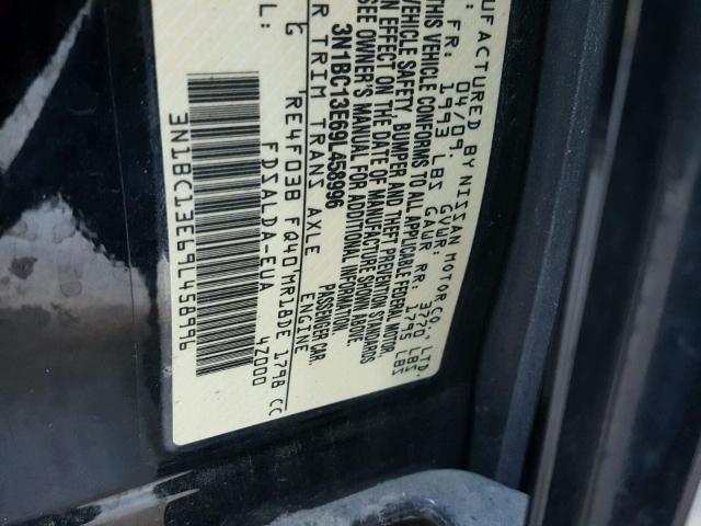 3N1BC13E69L458996 - 2009 NISSAN VERSA S BLACK photo 10