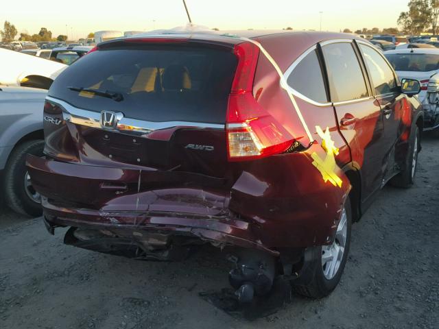 2HKRM4H58GH626962 - 2016 HONDA CR-V EX BURGUNDY photo 4