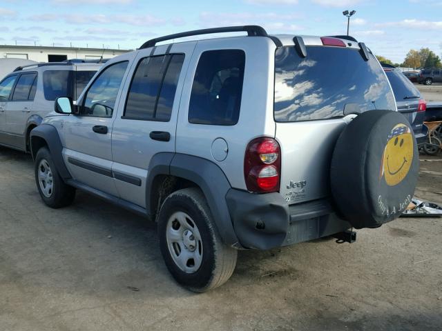 1J4GL48KX6W266192 - 2006 JEEP LIBERTY SP SILVER photo 3