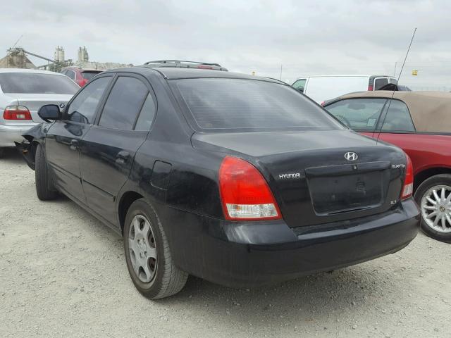 KMHDN45D62U288295 - 2002 HYUNDAI ELANTRA GL BLACK photo 3