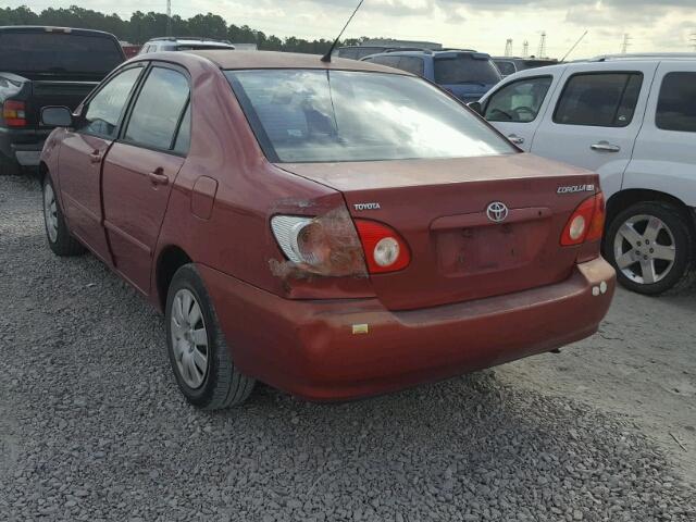 1NXBR38E44Z318374 - 2004 TOYOTA COROLLA CE RED photo 3