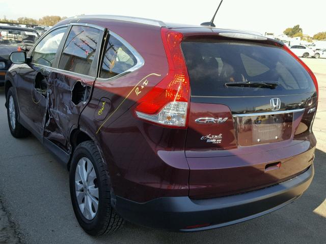 5J6RM4H78EL046079 - 2014 HONDA CR-V EXL RED photo 3