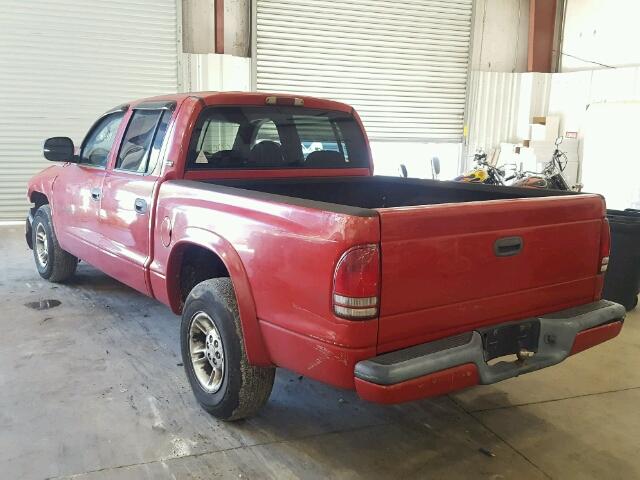 1B7GL2ANXYS607048 - 2000 DODGE DAKOTA RED photo 3