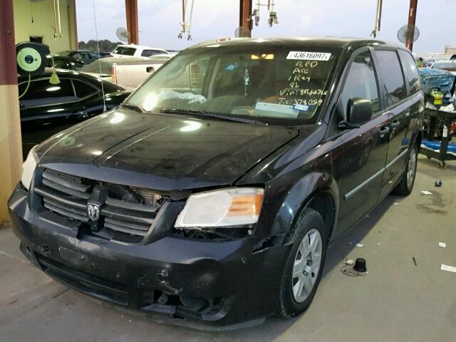 2D8HN44H98R667289 - 2008 DODGE GRAND CARA BLACK photo 2