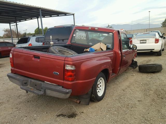 1FTYR10C51PA27759 - 2001 FORD RANGER BURGUNDY photo 4