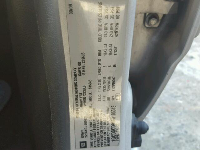 1GCDSCD98A8106513 - 2010 CHEVROLET COLORADO L SILVER photo 10