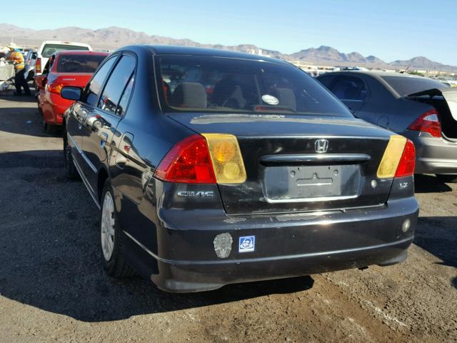 2HGES15674H603002 - 2004 HONDA CIVIC BLACK photo 3