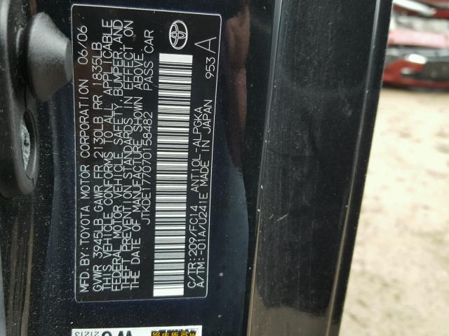 JTKDE177070158482 - 2007 TOYOTA SCION TC 黑色 照片 10