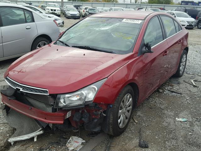 1G1PF5S98B7104308 - 2011 CHEVROLET CRUZE LT RED photo 2