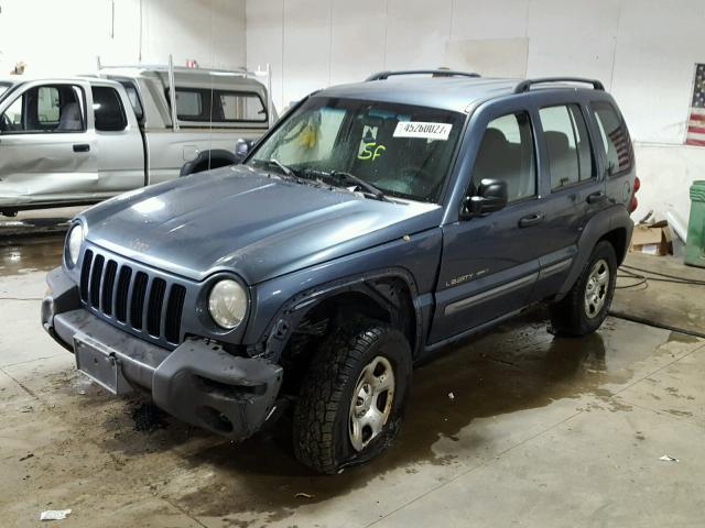 1J4GL48KX2W338566 - 2002 JEEP LIBERTY BLUE photo 2