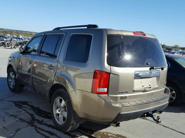 5FNYF4H61BB087378 - 2011 HONDA PILOT EXL GOLD photo 3