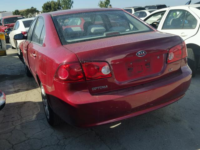 KNAGE123575109044 - 2007 KIA OPTIMA LX RED photo 3