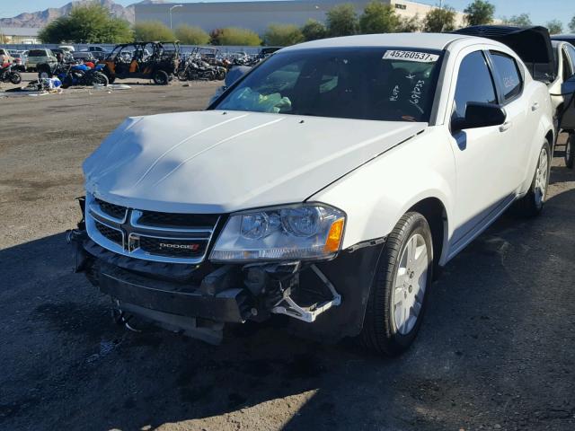 1C3CDZAG1EN199950 - 2014 DODGE AVENGER SE WHITE photo 2