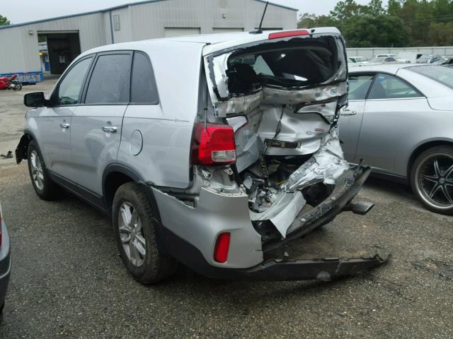 5XYKT3A6XEG522219 - 2014 KIA SORENTO LX SILVER photo 3