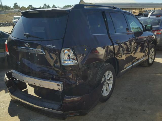 5TDZK3EH2BS048388 - 2011 TOYOTA HIGHLANDER BURGUNDY photo 4