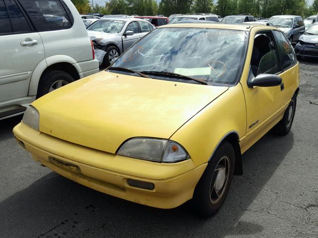 2C1MR2468M6805448 - 1991 GEO METRO BASE YELLOW photo 2