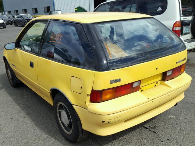 2C1MR2468M6805448 - 1991 GEO METRO BASE YELLOW photo 3