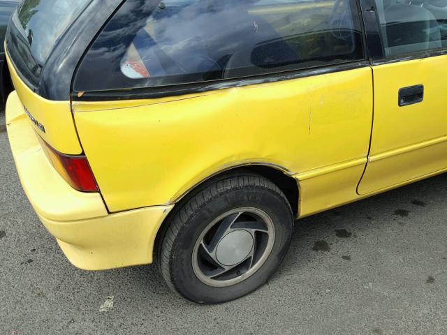 2C1MR2468M6805448 - 1991 GEO METRO BASE YELLOW photo 9