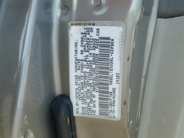 4T1BG22K4XU555529 - 1999 TOYOTA CAMRY CE SILVER photo 10