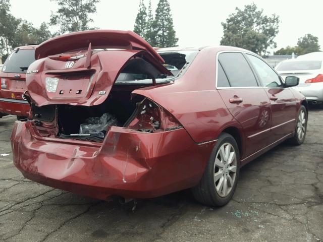 1HGCM66536A052699 - 2006 HONDA ACCORD EX RED photo 4