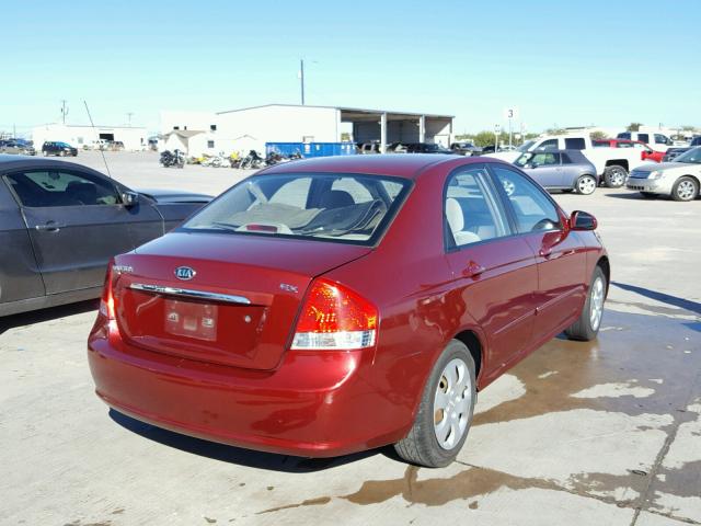 KNAFE121675438037 - 2007 KIA SPECTRA RED photo 4