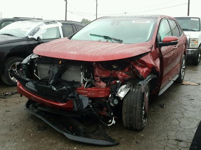 2FMPK4AP7GBB66127 - 2016 FORD EDGE RED photo 2