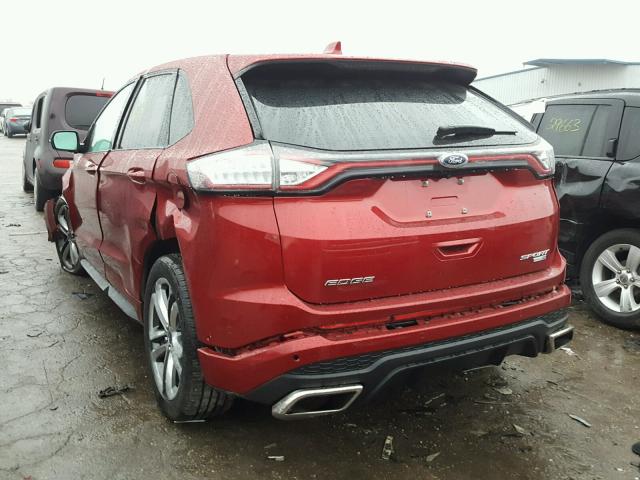 2FMPK4AP7GBB66127 - 2016 FORD EDGE RED photo 3