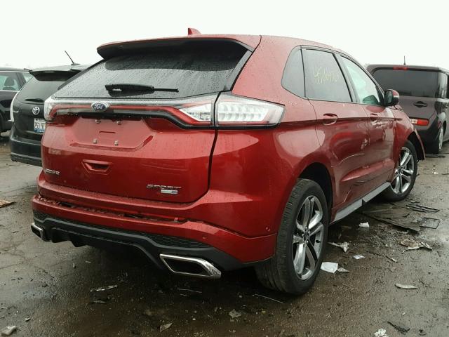 2FMPK4AP7GBB66127 - 2016 FORD EDGE RED photo 4