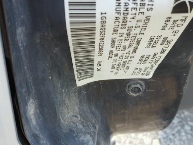 1G8AG52F04Z230860 - 2004 SATURN ION LEVEL SILVER photo 10