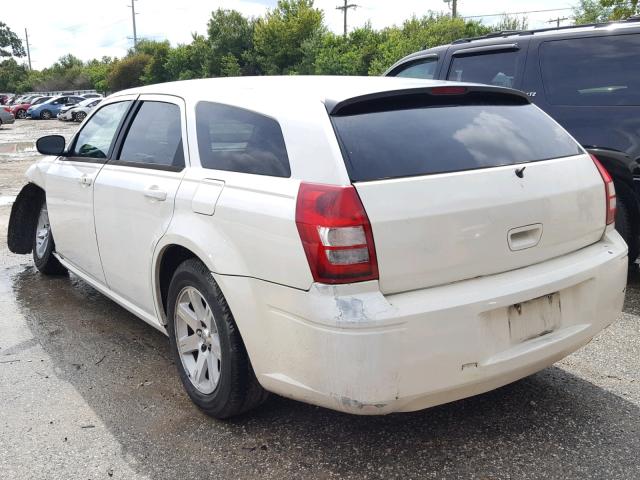 2D4FV47T97H674272 - 2007 DODGE MAGNUM SE WHITE photo 3