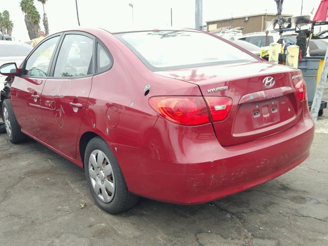 KMHDU46DX7U086049 - 2007 HYUNDAI ELANTRA GL RED photo 3