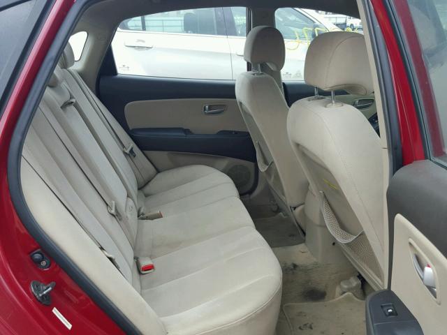 KMHDU46DX7U086049 - 2007 HYUNDAI ELANTRA GL RED photo 6