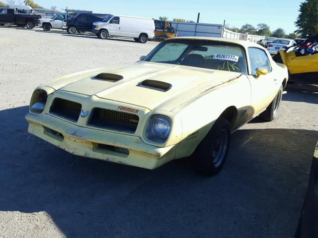 2U87P6N502210 - 1976 PONTIAC FIREBIRD YELLOW photo 2