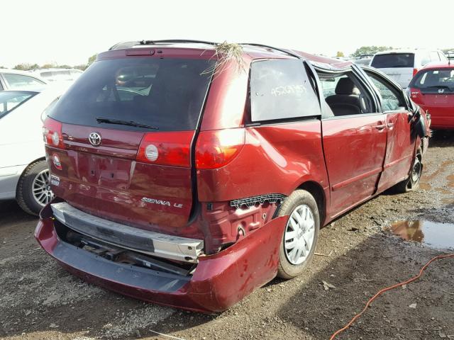 5TDZA23C86S458607 - 2006 TOYOTA SIENNA BURGUNDY photo 4