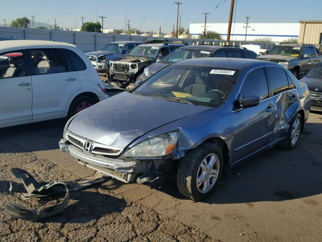 1HGCM56377A027685 - 2007 HONDA ACCORD SE BLUE photo 2