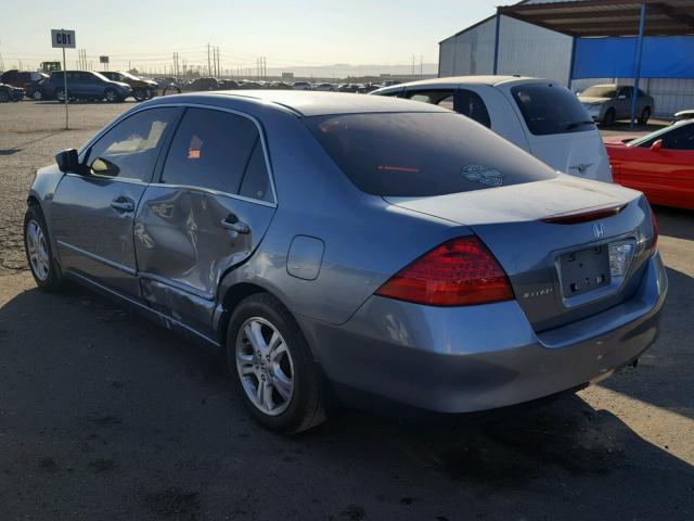 1HGCM56377A027685 - 2007 HONDA ACCORD SE BLUE photo 3