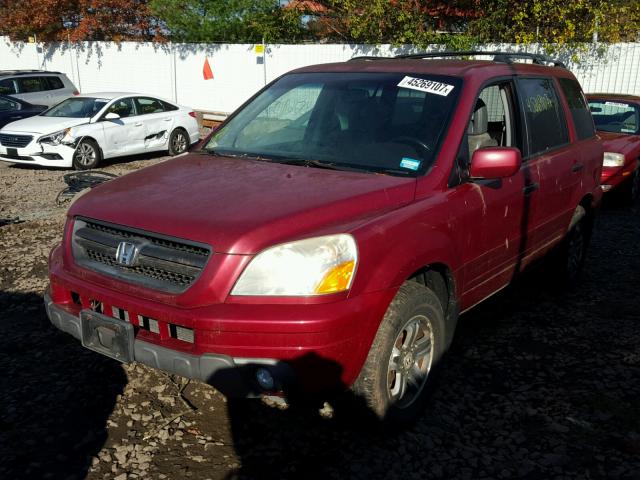 2HKYF18623H522989 - 2003 HONDA PILOT EXL RED photo 2