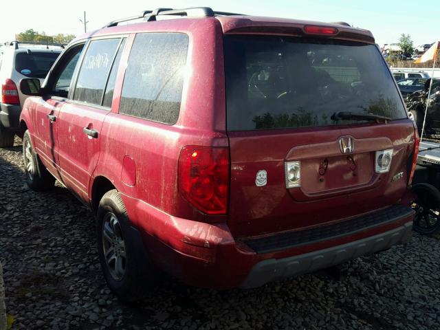 2HKYF18623H522989 - 2003 HONDA PILOT EXL RED photo 3