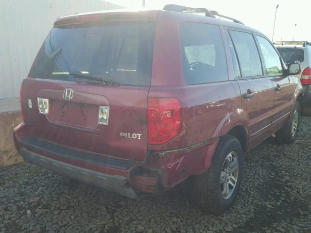 2HKYF18623H522989 - 2003 HONDA PILOT EXL RED photo 4