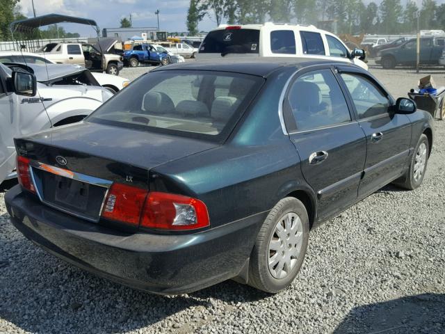 KNAGD126445358265 - 2004 KIA OPTIMA GREEN photo 4