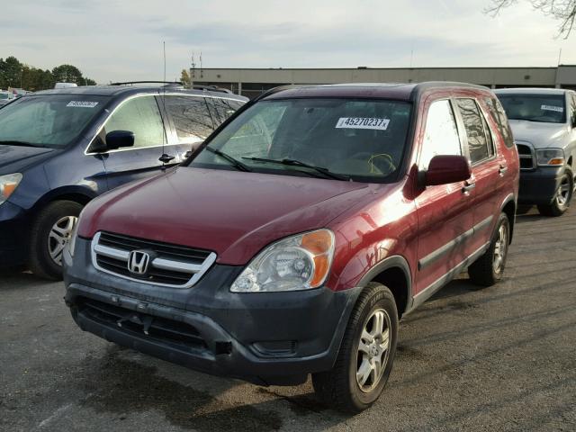 JHLRD78882C085723 - 2002 HONDA CR-V EX BURGUNDY photo 2