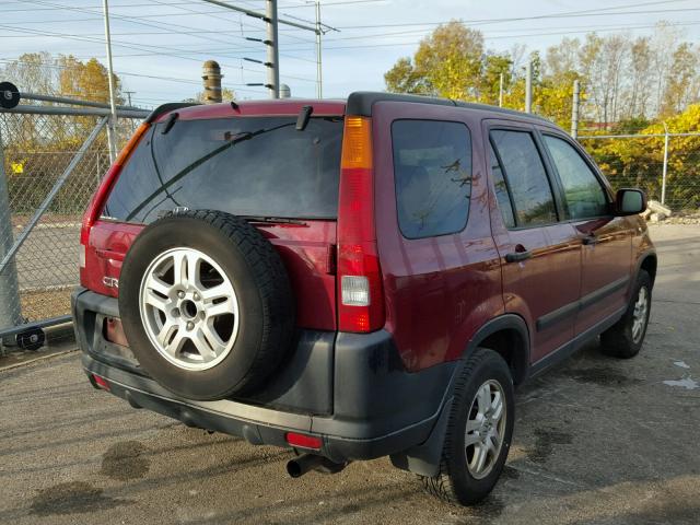 JHLRD78882C085723 - 2002 HONDA CR-V EX BURGUNDY photo 4