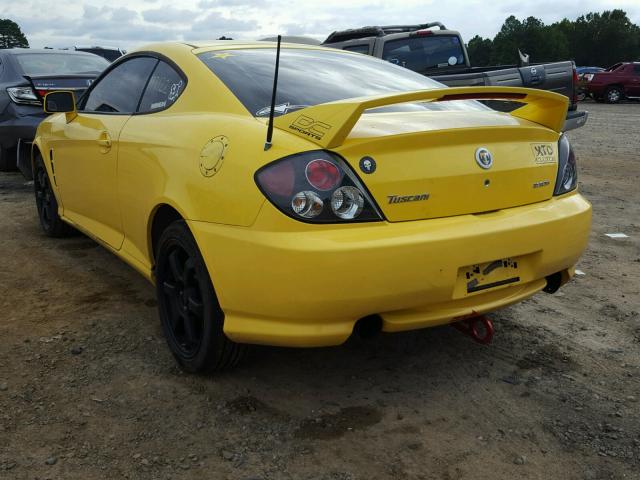 KMHHN65F05U162873 - 2005 HYUNDAI TIBURON GT YELLOW photo 3