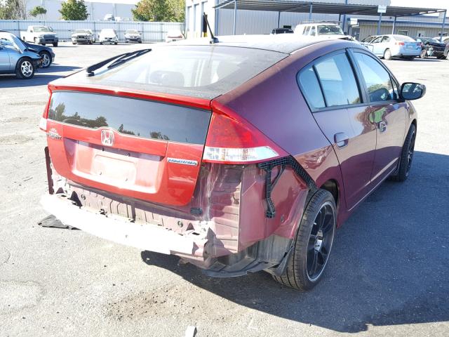 JHMZE2H59AS015024 - 2010 HONDA INSIGHT LX RED photo 4