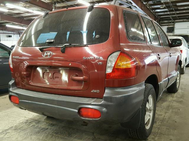 KM8SC73D83U356437 - 2003 HYUNDAI SANTA FE G RED photo 4