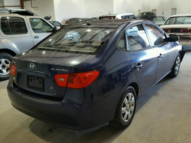 KMHDU46D68U283821 - 2008 HYUNDAI ELANTRA BLUE photo 4