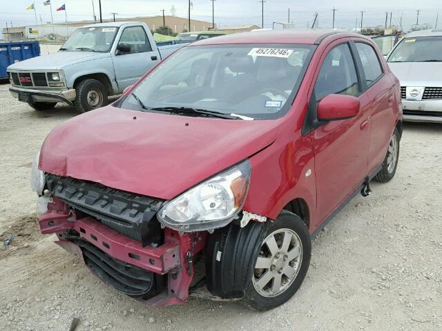 ML32A4HJ1FH059145 - 2015 MITSUBISHI MIRAGE ES RED photo 2